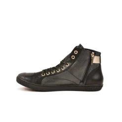 Pataugas BANJOU LATSA/MIX F4H NOIR/DORÉ -Pataugas Soldes 628259 946 BASKET HAUTE FEMME LATSA MIX F4H NOIR DORE 3