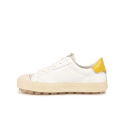Pataugas ARAN/MIX F2H BLANC/JAUNE -Pataugas Soldes BASKET FEMME ARAN MIX F2H BLANC JAUNE 3