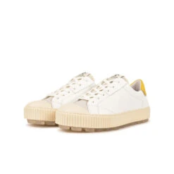 Pataugas ARAN/MIX F2H BLANC/JAUNE -Pataugas Soldes BASKET FEMME ARAN MIX F2H BLANC JAUNE 5